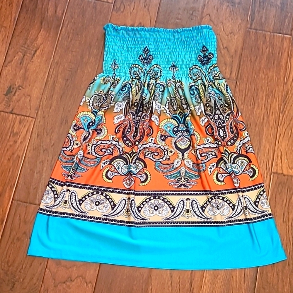 Bailey Blue smocked strapless dress size Medium